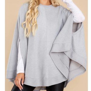 NWOT Red Dress Boutique heather grey poncho.